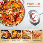 ROVSUN 50QT Turkey Fryer with Stainless Steel Boiler Steamer Basket & 54,000BTU Propane Burner, Outdoor Gas Deep Fryer & Seafood Crawfish Boil Pot Set with High Pressure Propane Regulator and Hose