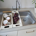 2-Pack Extendable Over the Sink Strainer Colander Basket, Expandable Collapsible Food Drainer, Wash Fruits and Vegetables, Drying Rack