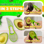 Avocado Slicer Tool 3 in 1 - Avocado Tool Avocado Peeler Kitchen Gadgets Avocado Cutter Tool Avocado Knife Tool Fruit Slicer Avocado Scooper Tool - Avocado Pit Remover Fruit & Vegetable Tools