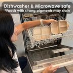 Ali+Oli Silicone Bento Box (Rose) Lunch Box for Kids, Toddlers, Preschoolers & Adults | BPA-Free and Spill-Proof | Ideal for School, and On-the-Go Meals| Perfect for Lunch, Snacks, and Meals