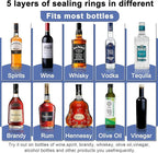 48-Pack Stainless Steel Pour Spouts for Liquor Bottles Oil Vinegar and Wine,Liquor Bottle Pourers with Rubber Dust Caps,Bar accessories,Pourers for Bartending