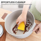 Nonstick Die Casting Stock Pot,6Qt Elegant Aluminum Ceramic Casserole with Lid, Induction Bottom