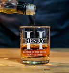 Set Of 5, Personalized Whiskey Glass For Groomsman Gifts, Best Man, Groom, 11oz Old Fashioned Custom Monogrammed Whiskey Glass