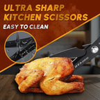 HUUSK Kitchen Scissors Set Upgraded - Stainless Steel Kitchen Shears, Sharp Meat Scissors, Heavy Duty Poultry Shear, Japanese Cooking Scissor for Food, Chicken Bones, and Turkey - Dishwasher Safe