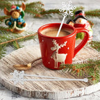 60 Pcs Snowflake Coffee Stirrers Christmas Stir Sticks Winter Stirrer Cocktail Drink Swizzle Sticks SnowflakeTop Swizzle Holiday Coffee Bar Xmas Christmas Party Supplies