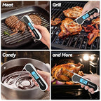 0.5 Sec Instant Read Meat Thermometer Digital with ±0.5℉ Precision, Food Thermometer for Cooking Kitchen Gadgets, Oven Grill Candy BBQ Essentials Accessories, Gifts for Him Dad Men Birthday, White