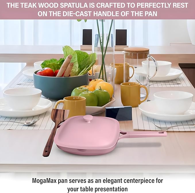 Nonstick Ceramic Saute Pan with Steamer, All-in-One Pan, PFOA,PFOS,Lead & Cadmium Free,Dishwasher Safe,4 Qt,11-inch, Pink, Stay-cool Handle,non stick chef's pan