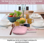 Nonstick Ceramic Saute Pan with Steamer, All-in-One Pan, PFOA,PFOS,Lead & Cadmium Free,Dishwasher Safe,4 Qt,11-inch, Pink, Stay-cool Handle,non stick chef's pan