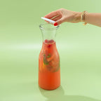 JoyJolt Glass Carafe with Lid, Set of 4 – 1 Liter Glass Pitcher for Mimosa Bar, Water, Iced Tea, Juice, Wine, Lemonade, Milk – Dishwasher Safe Beverage Drink Dispensers for Brunch, Parties