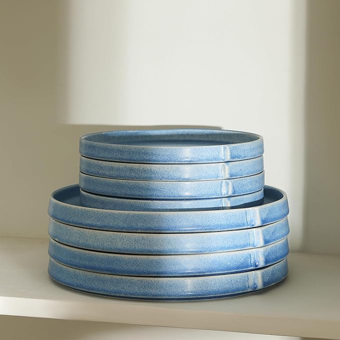 Stone Lain Bao 4-Piece Dinner Plate Set Stoneware, Blue