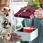 Chocolate Fondue Mug with Fork, 280ml Ceramic Chocolate Fondue Cup Set, Chocolate Melting Mug, Great for Cheese, Butter - Date Nights, Birthdays, Anniversary, Weddings (Red)