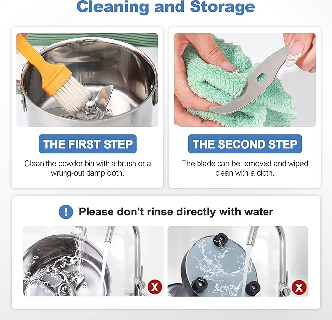 550g Electric Grain Mill Grinder, 304 Stainless Steel Flour Mill, 2000W High Speed Spice Grinder, Electric Grain Mill for Dry Wheat, Oats, Corn, Pepper and Coffee Beans