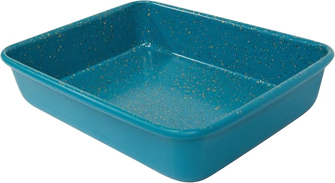 casaWare 8 x 6 x 1.75-Inch Toaster Oven Ultimate Series Commercial Weight Ceramic Non-Stick Coating Pan (Blue Granite)