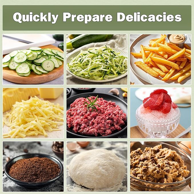 12 Cup Food Processor & Vegetable Chopper,French-Fry-Cutter, Stepless Speed,Digital Timer,Large Feed Chute,Ice Creshing,Chopping, Shredding, Slicing and Doughing,600W for Home Use,Black