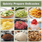 12 Cup Food Processor & Vegetable Chopper,French-Fry-Cutter, Stepless Speed,Digital Timer,Large Feed Chute,Ice Creshing,Chopping, Shredding, Slicing and Doughing,600W for Home Use,Black