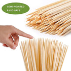 120 PCS Bamboo Marshmallow Roasting Sticks, SMores Skewers for Fire Pit, Extra Long 30 Inch Heavy Duty 5mm Thick Wooden SMores Sticks for Open Fire Pits Roaster Barbecue Hot Dog Camping Kebab Sausage