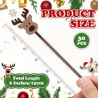30 Pcs Christmas Drink Stirrers Xmas Stir Stick Holiday Coffee Swizzle Stick Reusable Plastic Hot Cocoa Bar Chocolate Decoration Cocktail Mixer(Reindeer,Lively Color)