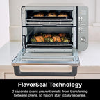 Ninja Air Fryer & Toaster Oven | Double Stack XL | Countertop Oven | 12-in-1 Fits 4.5lb Chicken & 6lbs of Wings | SmartFinish Cook 2 Different Meals at the Same Time | Stainless Steel | DCT601