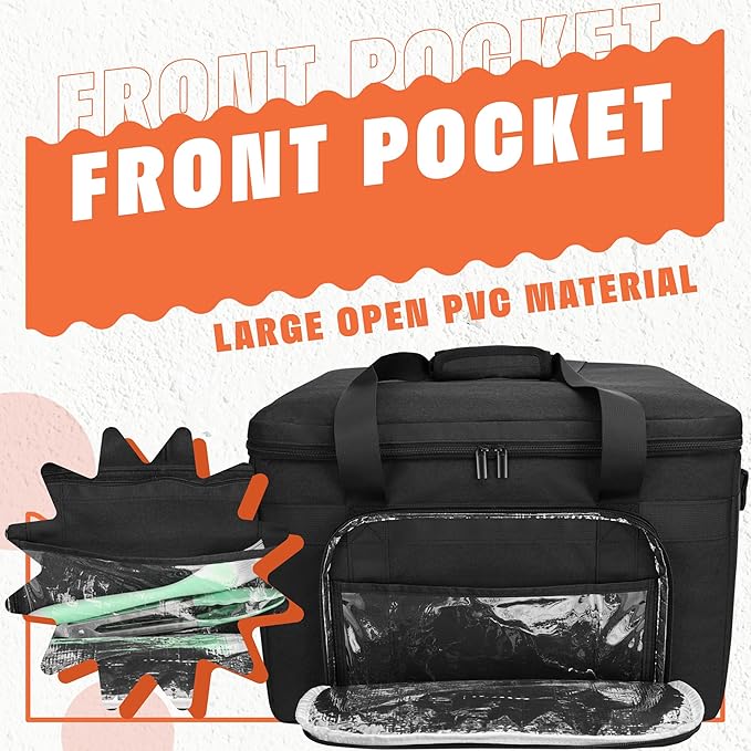 Carrying Bag Compatible with Ninja Crockpot Slow Cooker, Portable Insulated Travel Carrier Case for Ninja Foodi Possiblecooker Pro 8.5 Qt and Accessories with Shoulder Strap, Quilted Black