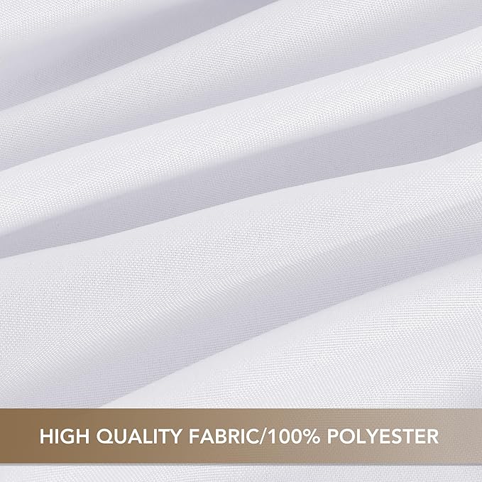 sancua Rectangle Tablecloths 6 Pack - 90x156 Inch - White Washable Fabric Cloth Table Cloth, Large Reusable Polyester Table Covers for Wedding, Party, Birthday, Banquet