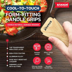 Bakken Master 20 Piece Cookware Set - Pots and Pans with Handle Grips and Tempered Glass Lids, With 6-piece Bakeware Set, Nonstick Granite Coating, Ceramic Max Temperature (Up To 500°F), Brown Marble