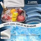 Large Backpack Cooler 36 Can Cooler Backpack with 2 Insulated Compartments Leak Proof Waterproof Travel Backpack, Camping Beach Picnic Lunch Thermal Bag for Women and Men