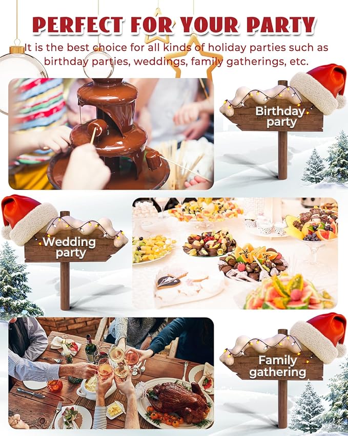 Chocolate Fountain Machine 4 Tiers Cheese Fountain Perfect for Nacho Cheese, Chocolate Sauce, Wedding, Party