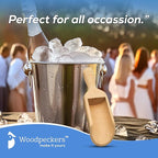 1/2 Cup Ice Scoop for Freezer Ice Machine Bucket, Wooden Pet Cat Dog Food Measuring Scoop, Half Cup Feed Soil Garden Scoopers, Candy Scoops for Candy Buffet Canisters & Jars, Pack of 5 by Woodpeckers