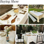 WIGENIUS 6 Pack Ivory Table Cloth Rectangle 60x102 Inch Polyester Tablecloths for 6ft Rectangle Tables - Reusable Wrinkle Resistant Washable Cloth Cover for Wedding Banquet Party | Hemmed Edges