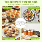 Steamer Cooling Rack Trivet Accessory Set, Include 9-holes Egg Steamer Cooking Rack with Heat Resistant Silicon Handles & Compatible for 6, 8 Quart Pressure Cooker Trivet, Instant Pot Accessories