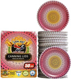 Supa Ant Thickest Canning Lids Regular Mouth (50 Pcs)Food Grade Tin Can Lids for Canned Food-Buckle Proof & Rust Proof Lid for Canning Kit for Regular Mouth Mason Jars(Knitted Crochet)Canning Supplies