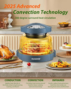 Nuwave Oven Pro Plus Air Fryer, Infra-Red Countertop, 2025 Advanced Convection, No Defrosting or Preheating, Cook Fresh or Frozen, Durable Power Dome, 100 Presets & 50 Memory, PFAS Free, Cozy Blue