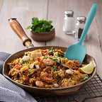 Silicone Spatula 3-piece Set, Ergonomic Handle High Heat-Resistant Spatulas, Non-stick Rubber Spatulas with Stainless Steel Core, Aqua Sky