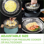 Vegetable Steamer Basket for Cooking, Stainless Steel Veggie Fish Food Steamer Basket, Folding Expandable Steamers to Fit Various Size Pot