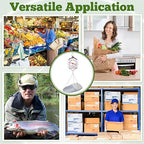 2 Sets 110 lbs Large Display Hanging Scale with Scale Scoop Kitchen Dial Weight Scale Silver Industrial Spring Scales for Shopping Traveling Food Produce Weighing