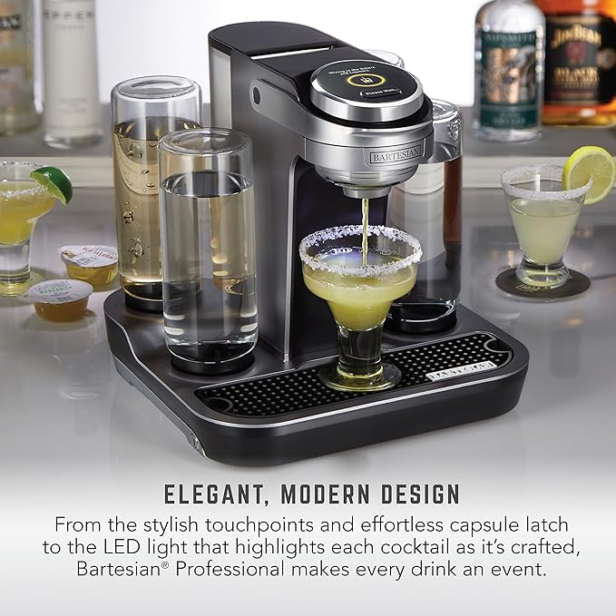 Bartesian Professional Cocktail Machine, 5 Premium Glass Bottles, 55306