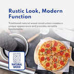New Star Foodservice 50356 Restaurant-Grade Wooden Pizza Peel, 18" L x 18" W Plate, with 24" L Wooden Handle, 42" Overall Length