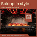 Cookie Sheet with Wire Rack Set, 2-Piece Nonstick Brown Marble Carbon Steel Pan & Cooling Rack, Space-Saving Stackable Set, PFOA, PFOS, PTFE Free, Oven Safe Up to 450°F, 17.4" Pan & 14.7" Rack