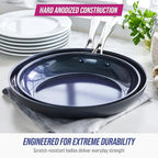 Blue Diamond Cookware Hard Anodized Ceramic Nonstick, 10" and 12" Frying Pan Skillet Set, PFAS-Free, Dishwasher Safe, Oven Safe, Grey