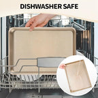 Vinino Half Sheet Pan, Baking Sheet, Cookie Sheets For Baking with Square Texture Pattern, 12"x17" Thicker Carbon Steel Non-stick Baking Pan Tray