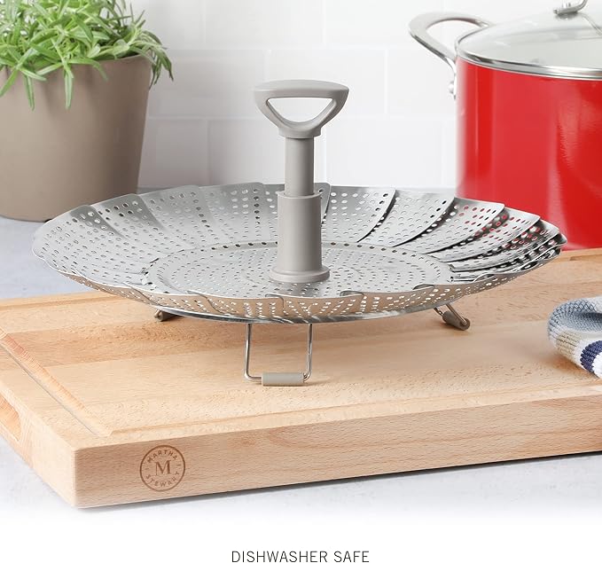 Martha Stewart Richburn 10.6" Telescopic Folding Steamer Insert w/Nylon Handle - Mirror Finish (Pack of 6)