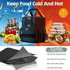 Weitars Lunch Box for Men Women Dual Compartment Lunch Box Heavy Duty Large Insulated Tactical Lunch Bag Durable Cooler Bag With Shoulder Strap for Adults Work Picnic Road Trip