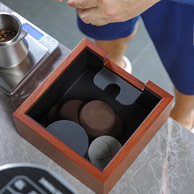 Breville Espresso Machine Accessories Kit 54mm – Bottomless Portafilter, Calibrated Tamper, Distributor, Rosewood Tamping Station & Knock Box | Espresso Bar Essentials