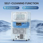 COWSAR Commercial Ice Maker Machine, 66Lbs/24H Stainless Steel Undercounter Ice Maker with 8Lbs Storage Capacity, Self-Cleaning Freestanding Ice Machine for Home, Bar, Restaurant, Office, Outdoor