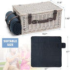 Picnic Basket Sets for 2 Persons with Insulation Cooler,Waterproof Picnic Blanket, Tableware for Family,Party,Outdoor Living,Camping Gift
