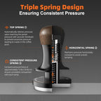 MHW-3BOMBER Espresso Coffee Tamper 51mm with Three Spring Loaded Calibrated Espresso Tamper 30lbs Tamper for Espresso Machine with Sound Feedback T6182T-OS
