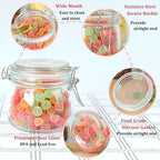 Glass Jar With Airtight Lid 16 Oz (Set Of 6) Wide Mouth Airtight Food Storage Containers Leakproof Canister For Coffee,Sugar,Chocolate Chips,Canning,Candy,Cereal,Spice,Pickle,Cookies,Dried Fruits