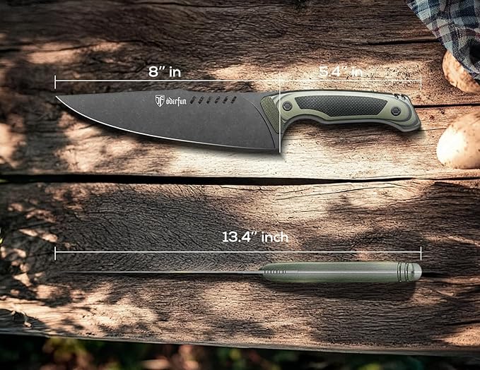 8 Inch Professional Chef Knife - German Steel Blade with G10 Handle & Full-Tang Construction - Outdoor Kitchen & Survival Gyuto Design - Knife For Men