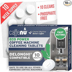 Caffenu Cleaning Tablets Compatible with Delonghi Coffee Machines, 10 Count, 1.4g Each