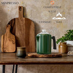 Mixpresso Green Stainless Steel Coffee Percolator Stovetop, 37oz Classic Percolator Coffee Pot, Great For Camping Pot, 5-8 Cup Stove Top Espresso Maker, Cool-Touch Handle